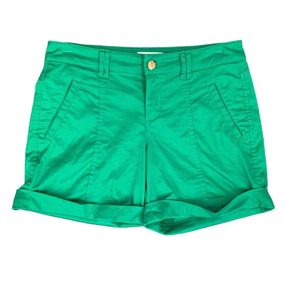 Cache Short Womens 2 Fern Low Rise Cotton Blend Flat Stretch Pocket Cuffed Hem - Picture 1 of 10